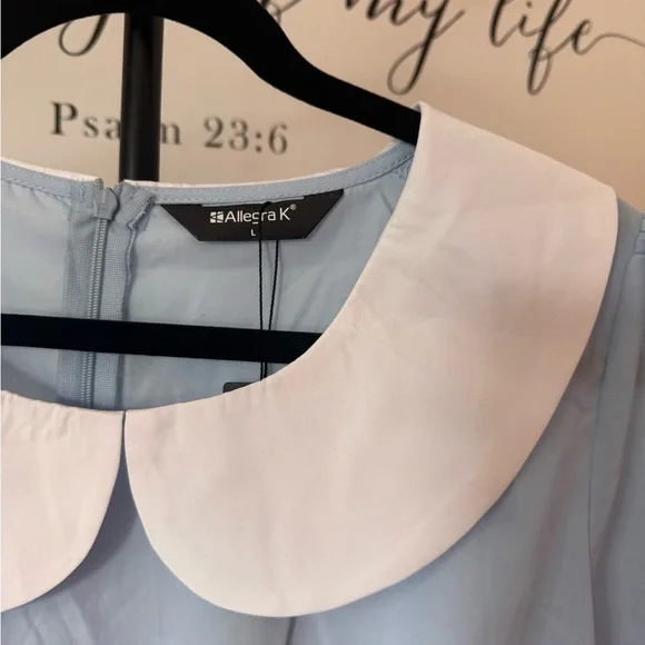 NWT PinUp Blue Dress with White Collar - Picture 5 of 9